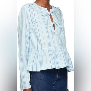 Ganni striped Blue Blouse